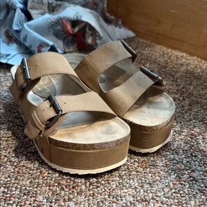 Altar'd State Tan Platform Sandals